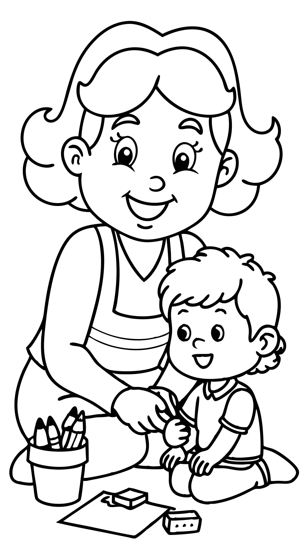 Mommy y yo para colorear